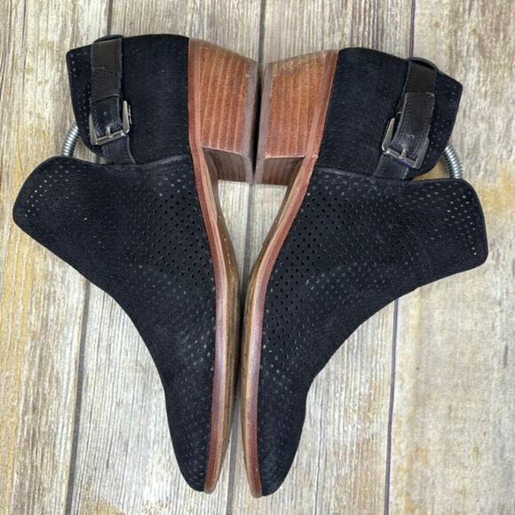 Sam Edelman Black Suede Distressed Block Heel Boho Ankle Bootie Womens Sz 11 - Picture 5 of 9